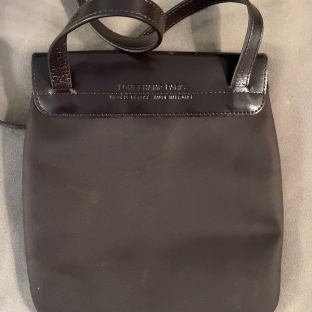 Longchamp Black Crossbody with Brown-Patina Flap - Picture 2 of 7